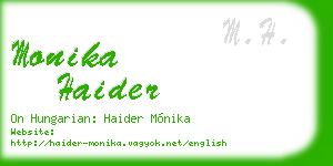 monika haider business card