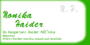 monika haider business card